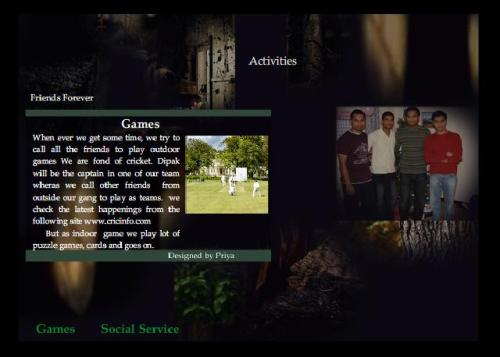 Activities Page Screenshot 2 of my website on Friends